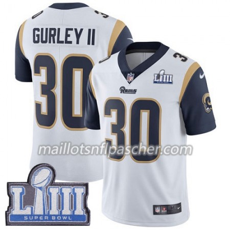 Maillot Los Angeles Rams Todd Gurley II 30 Nike Blanc 2019 Super Bowl LIII - Homme